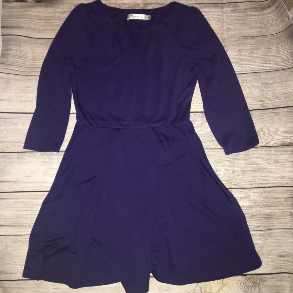 ModCloth Pleated Royal Blue/Purple Dress